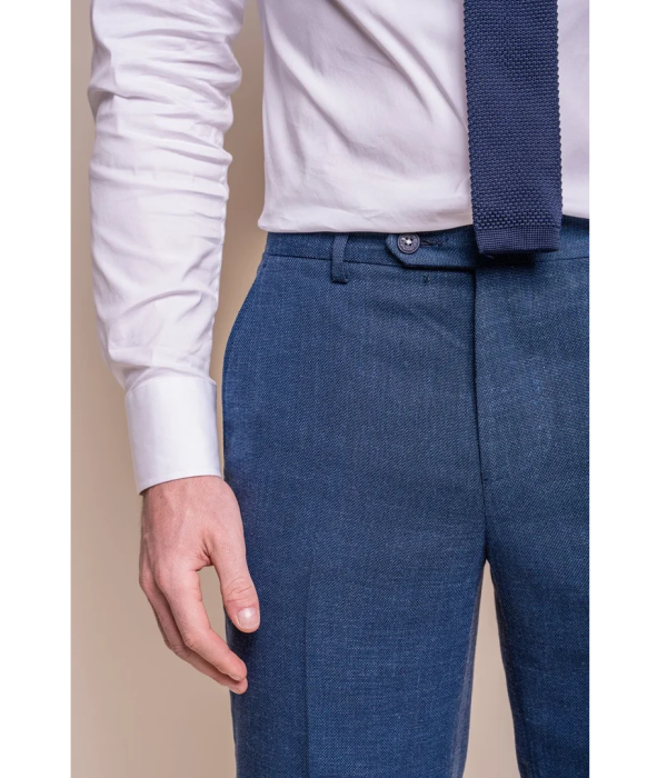 Miami - Men's Blue Crosshatch Trousers