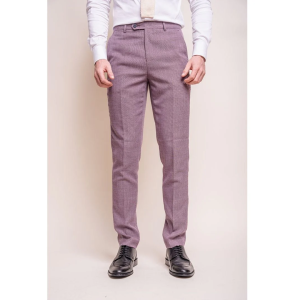 Miami – Men’s Pink Crosshatch Summer Trousers