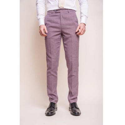 Miami - Men's Pink Crosshatch Summer Trousers