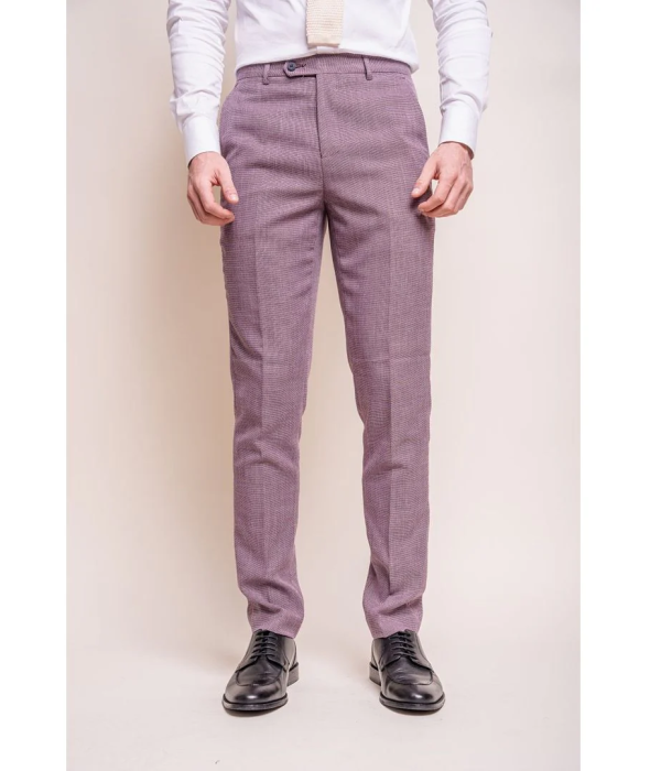 Miami - Men's Pink Crosshatch Summer Trousers