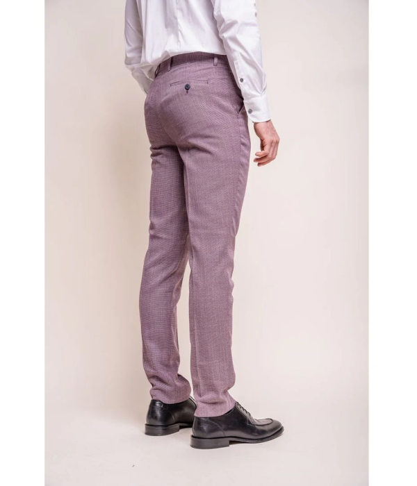 Miami - Men's Pink Crosshatch Summer Trousers