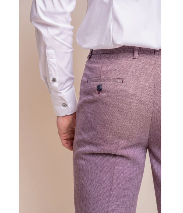 Miami - Men's Pink Crosshatch Summer Trousers