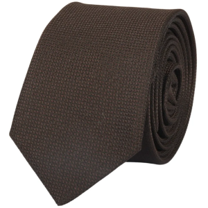 Men’s Tie Pocket Sqaure Set Formal Solid Necktie – Brown