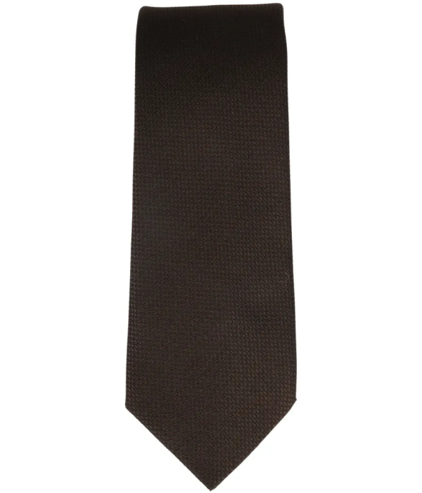 Men's Tie Pocket Sqaure Set Formal Solid Necktie - Brown