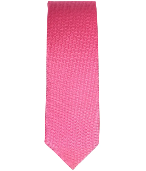 Men's Tie Pocket Sqaure Set Formal Solid Necktie - Fuschia