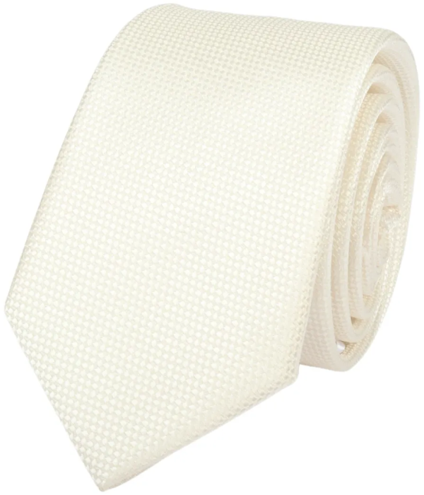 Men's Tie Pocket Sqaure Set Formal Solid Necktie - Ivory