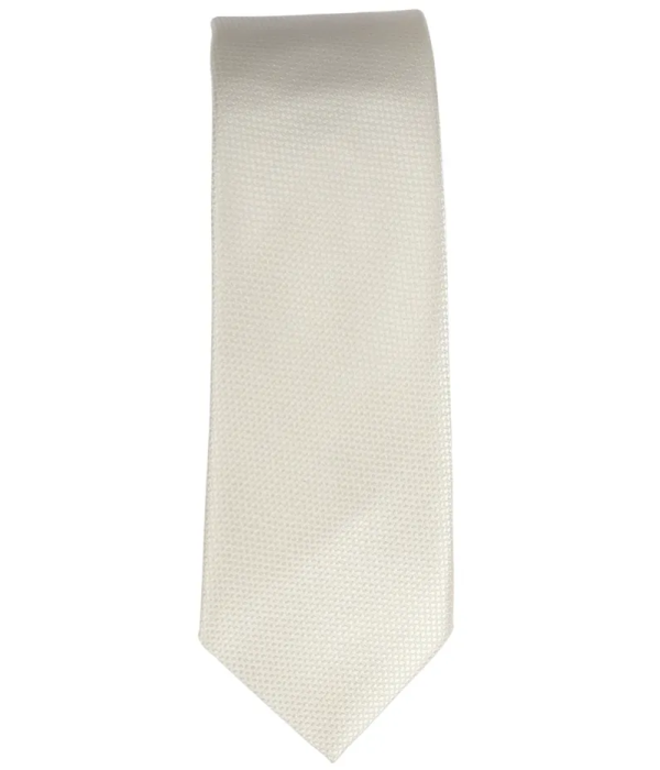 Men's Tie Pocket Sqaure Set Formal Solid Necktie - Ivory