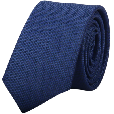 Men's Tie Pocket Sqaure Set Formal Solid Necktie - Navy