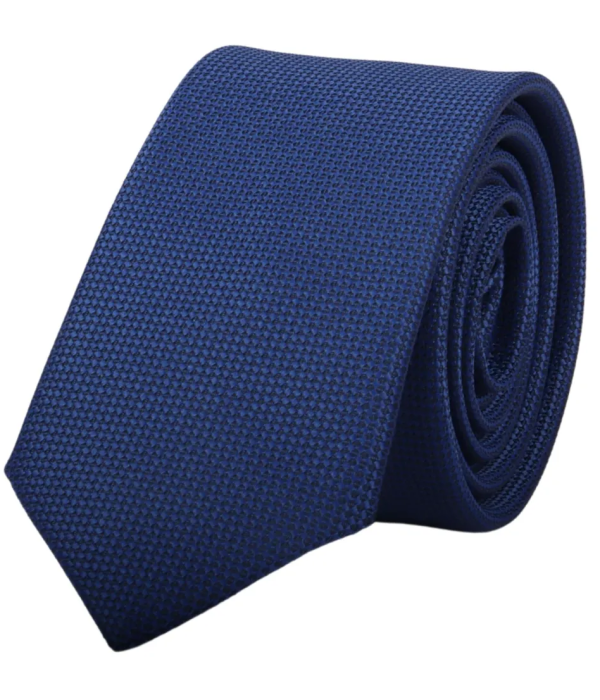 Men's Tie Pocket Sqaure Set Formal Solid Necktie - Navy