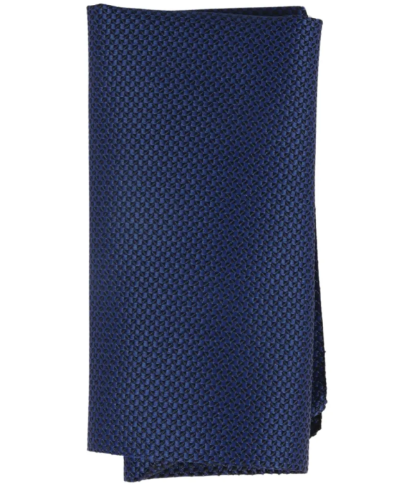 Men's Tie Pocket Sqaure Set Formal Solid Necktie - Navy