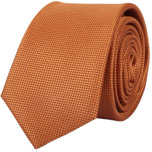 Men’s Tie Pocket Sqaure Set Formal Solid Necktie – Rust