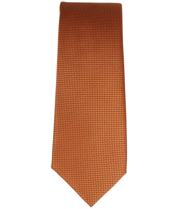 Men's Tie Pocket Sqaure Set Formal Solid Necktie - Rust