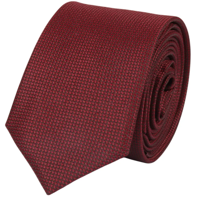 Men's Tie Pocket Sqaure Set Formal Solid Necktie - Wine