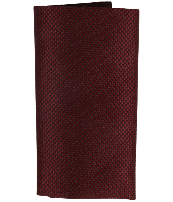 Men's Tie Pocket Sqaure Set Formal Solid Necktie - Wine