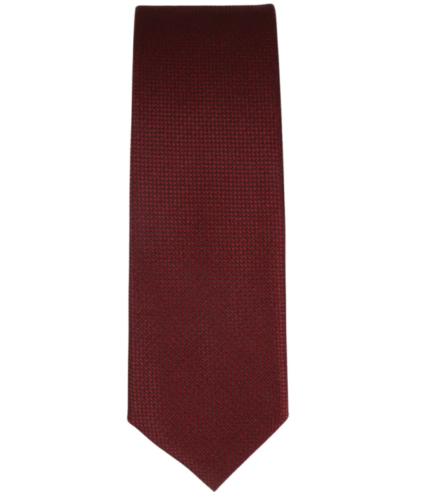 Men's Tie Pocket Sqaure Set Formal Solid Necktie - Wine