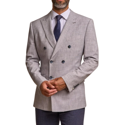 Tokyo - Men's Grey Double Breasted Blazer