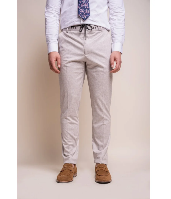 Valencia - Men's Classic Cream Trousers