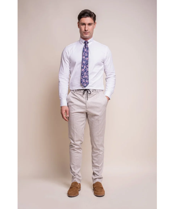 Valencia - Men's Classic Cream Trousers