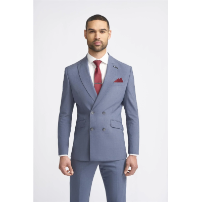 Victorious - Men's Grey Double Breasted Blazer