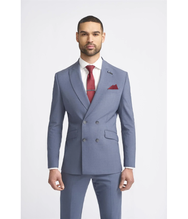 Victorious - Men's Grey Double Breasted Blazer