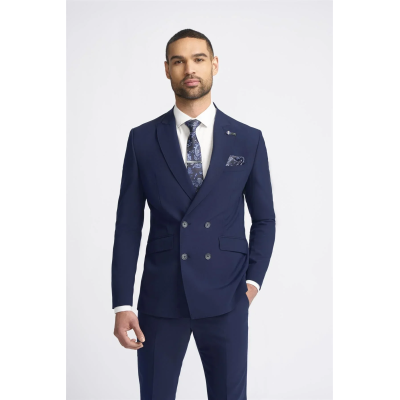 Victorious - Men's Navy Blue Double Breasted Blazer