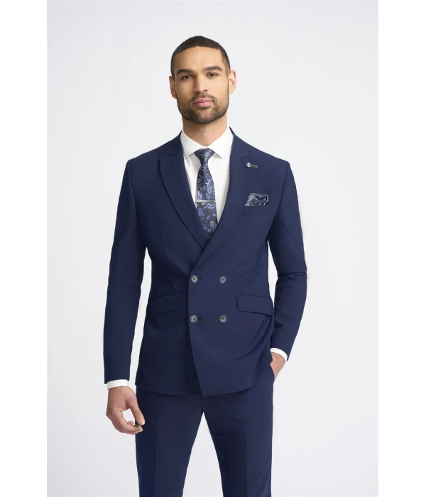 Victorious - Men's Navy Blue Double Breasted Blazer