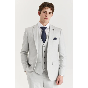 Belmont - Men's Silver 3 Piece Stitch Lapel Classic Suit