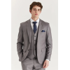 Edward - Men's Grey 3 Piece Stitch Lapel Classic Suit