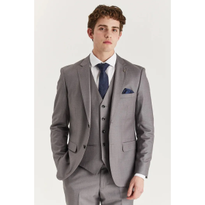 Edward - Men's Grey 3 Piece Stitch Lapel Classic Suit