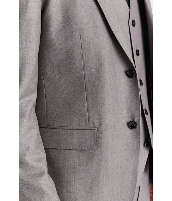 Edward - Men's Grey 3 Piece Stitch Lapel Classic Suit