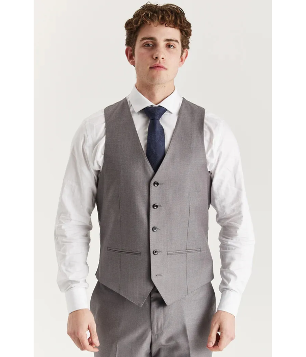 Edward - Men's Grey 3 Piece Stitch Lapel Classic Suit