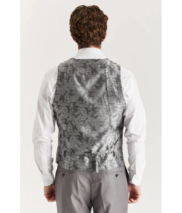 Edward - Men's Grey 3 Piece Stitch Lapel Classic Suit