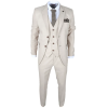 IM04 - Men's Beige 3 Piece Tailored Fit Wedding Suit
