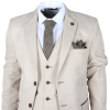 IM04 - Men's Beige 3 Piece Tailored Fit Wedding Suit