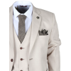 IM04 - Men's Beige 3 Piece Tailored Fit Wedding Suit