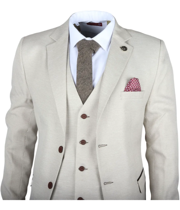 IM05 - Men's 3 Piece Cream Classic Wedding Suit
