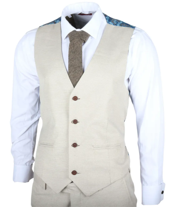 IM05 - Men's 3 Piece Cream Classic Wedding Suit