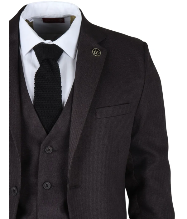 IM06 - Men's 3 Piece Charcoal Grey Classic Suit