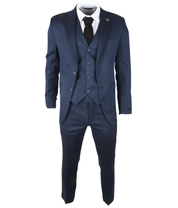 IM07 - Men's 3 Piece Navy Blue Classic Suit