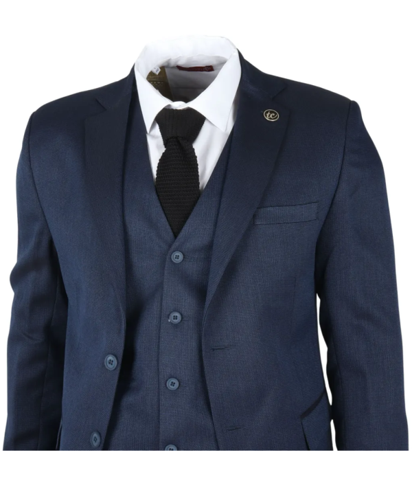 IM07 - Men's 3 Piece Navy Blue Classic Suit