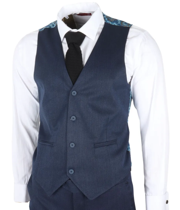 IM07 - Men's 3 Piece Navy Blue Classic Suit