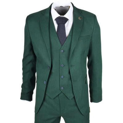 IM08 - Men's 3 Piece Green Classic Suit