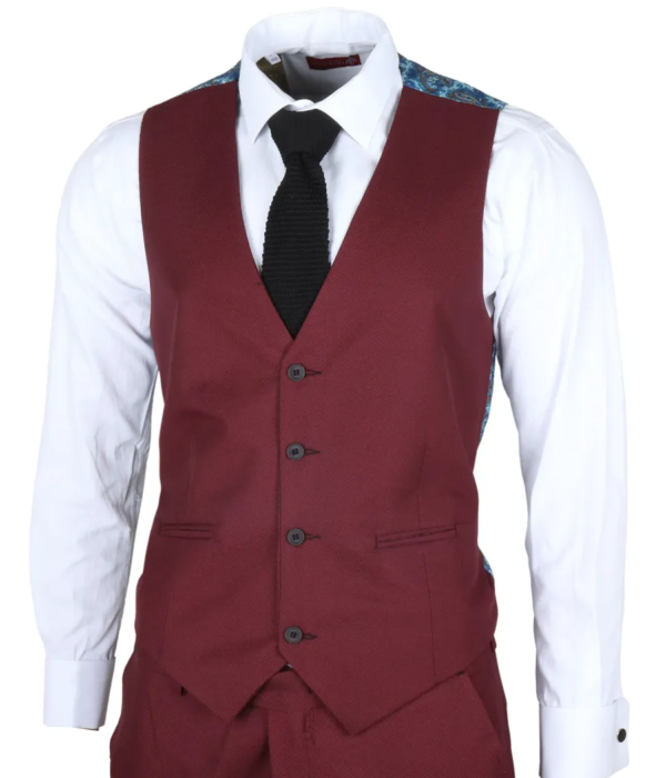 IM09 - Men's 3 Piece Burgundy Classic Suit