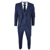 IM10 - Men's 3 Piece Navy Blue Check Suit