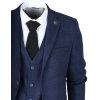 IM10 - Men's 3 Piece Navy Blue Check Suit