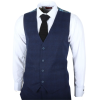 IM10 - Men's 3 Piece Navy Blue Check Suit