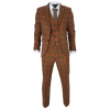 IM11 - Men's 3 Piece Brown Check Suit