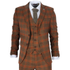 IM11 - Men's 3 Piece Brown Check Suit