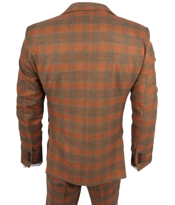IM11 - Men's 3 Piece Brown Check Suit