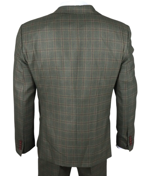 IM12 - Men's 3 Piece Green Check Suit